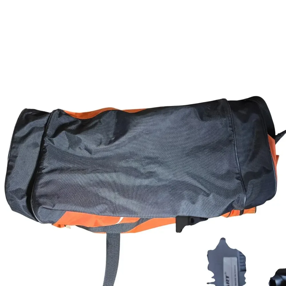 Nike Swoosh Gym Travel Duffle Bag Multiple Compartments Adjustable Strap Orange